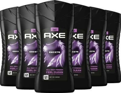AXE 3-in-1 Douchegel - Excite - 6 x 250 ml - Voordeelverpakking