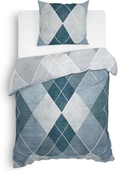 Heckett & Lane Danny Dekbedovertrek - Twill - Eenpersoons - 140x200/220 cm - Shady Blue