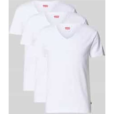 Regular fit t-shirt van katoenmix in set van 3 model 'SOLID'