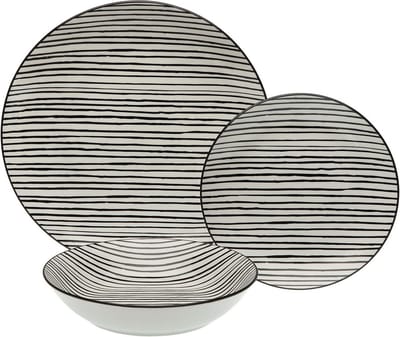 Serviesset Versa Black Line Porselein (18 Onderdelen) (18 pcs)