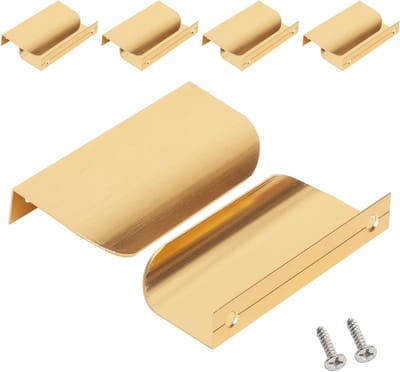 Set van 10 Gouden Inbouwhandgrepen 64 mm voor Deuren en Lades - Modern Ontwerp voor Keuken en Meubels, Duurzaam en Stijlvol