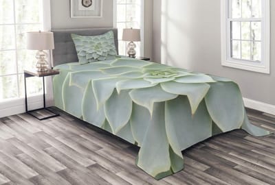 ABAKUHAUS Kaktus Sprei Set – Saliegroen 170x220 cm + 75x50 Kussenhoes