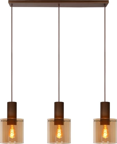 Lucide TOLEDO - Hanglamp - Ø 20 cm - 3xE27 - Amber