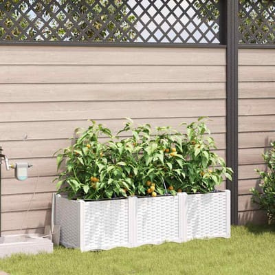 vidaXL - Plantenbak - 3 - st - Wit - 120 - x - 40 - x - 37,5 - cm - PP