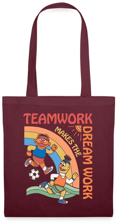 Sesamstraat Ernie En Bert Teamwork Tas Van Stof Schoudertas