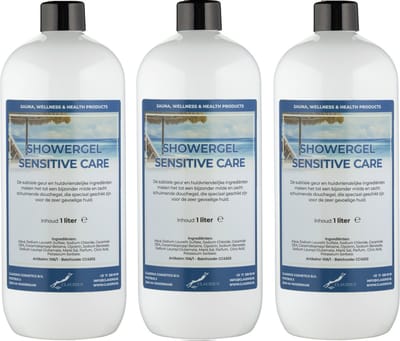 Douchegel Sensitive Care 1 Liter - set van 3 stuks - Showergel