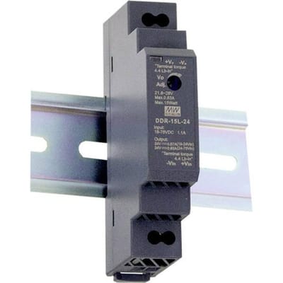 MEAN WELL DDR-15G-15 DIN-rail DC/DC-converter 15 V/DC 1 A 15 W Aantal uitgangen:1 x Inhoud 1 stuk(s)