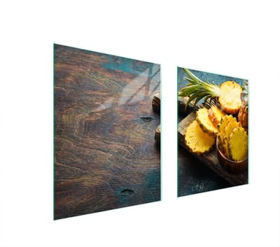TMK ArtDeko - Ananas Glasplaat Bescherming - 85x52 cm - Veelkleurig - Gehard Glas