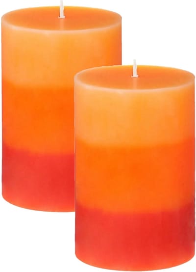 Atmosphera Geurkaars Nina - 2x stuks - Tropisch fruit - 45 branduren - 7 x 10 cm