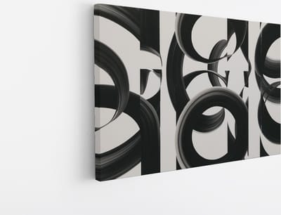 Saammp Canvas Schilderij - Abstract - Zwart-wit - 30x20 - Foto op canvas - Wanddecoratie - muurdecoratie Woonkamer - Slaapkamer decoratie - Canvas Print