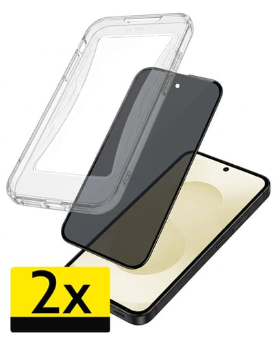 Anti-Spy Screenprotector - Geschikt voor Samsung Galaxy S25 - 2 Stuks - Met Installatie Kit - Flexibel Glas - Privacy Beschermglas - Tempered Glass - Screen Protector