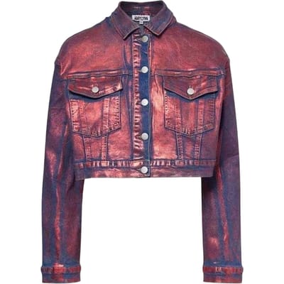 AmyLynn Dames Metallic Denim Jas 6 UK rood