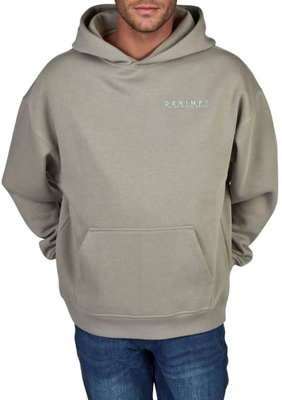 DENIMFY Heren Sweatshirt DFMaxim bequem Grijs S Volwassenen Hoodie - Sweatshirt