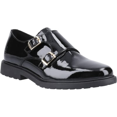 Hush Puppies Verity Leren Dames Zwart Patent Schoenen