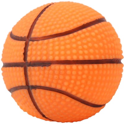 1PC Huisdier Training Spelen Kauwen Geluid Bal Hond Puppy Piepspeelgoed(Basketbal) orange