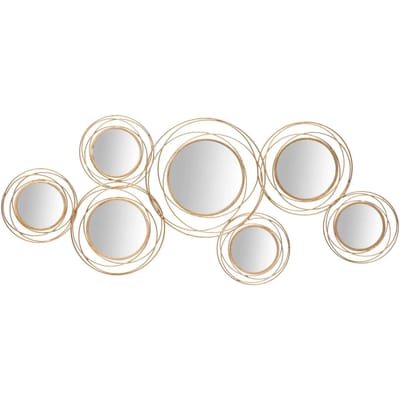 Wanddecoratie Mirrors Gold Round 124,5×4×53,5 cm
