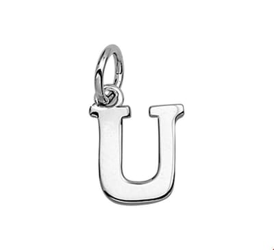 Zilver Gerhodineerde Hanger letter U 1319092