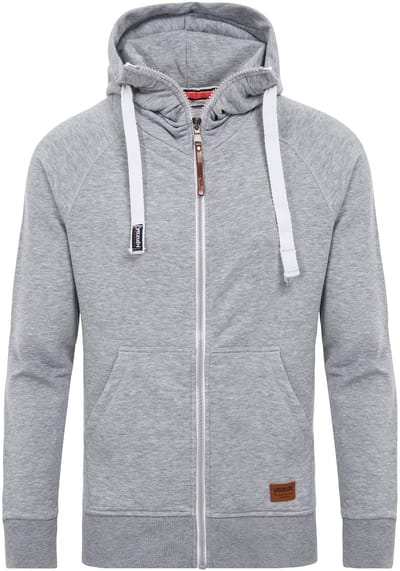 Yazubi Heren Hoodie Jacob – Regular Fit – Katoenmix Stretch – Lichtgrijs – Rits & Kap
