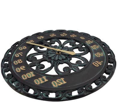 Tuinthermometer-decoratie: binnen- en buitendecoratie, harsmetalen afwerking, hangende muurstandaard, elegante vintage stijl, voor tuin, binnenplaats, , balkon, huis, muur, deur