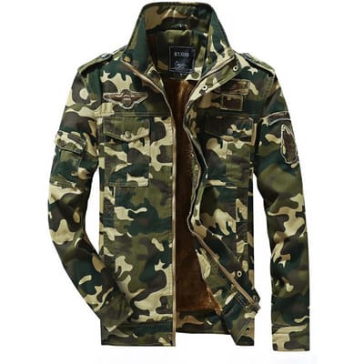Nouvelle Veste Camouflage Casual d'Extérieur Polaire Épaisse Lavée Militaire Manteau Ample XXXXL black