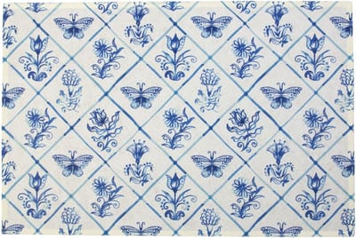 Deurmat Delfts blauw 75x50cm