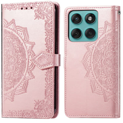 imoshion Hoesje - Geschikt voor Motorola Moto G57 Power - Mandala Bookcase - Rosé Goud