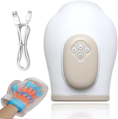 Intelligent draadloos handmassageapparaat met warmtecompressie, 3 modi en 3 temperaturen voor optimale ontspanning en pijnverlichting