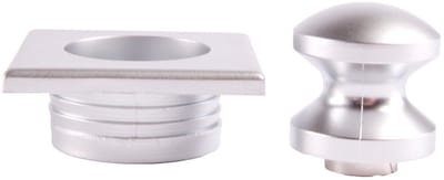 Mini Knop+Ring Vierkant Pushlock Nikkel Mat 2st.