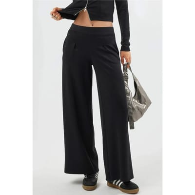 Elastische taille wijde broek