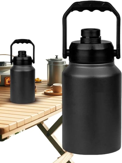 Thermo-ijsemmer - Koelbox met handvat - Dranken koel houden - Dubbele vacuümtechnologie - 2 liter - Zwart
