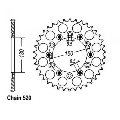 Couronne de transmission Sifam pour Moto Honda 600 XR R 1988 à 1990 Neuf