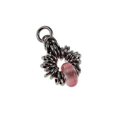 32mm Watermeloenrode Steen Hanger Unisex - Gepolijst RVS - Uniek Ontwerp - Handgemaakt door esde2
