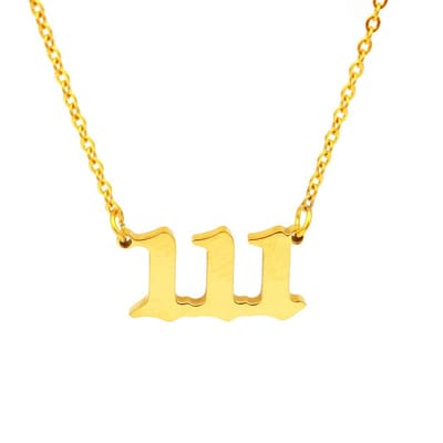 Bixorp Luck Geluksketting met Engelengetal 111 Goudkleurig - Afscheidscadeau - Ketting met Hanger