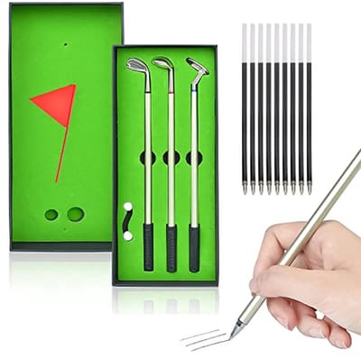 3-delige pennenset in golfspeldesign - unieke cadeaus voor mannen en golfers
