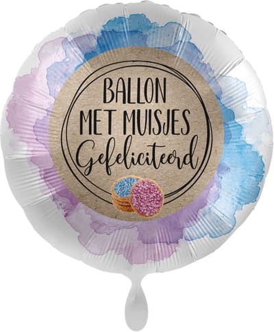 Folieballon Ballon Met Muisjes - geboorte jongen meisje - roze blauw