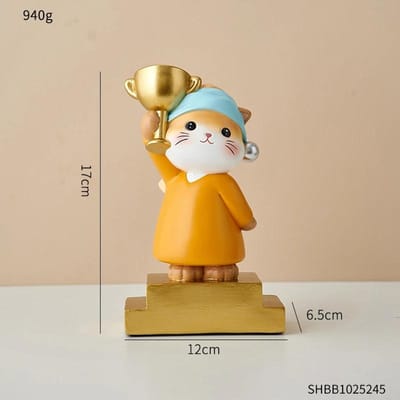 Chats Esthétiques, Salon Créatif, Décorations d'Armoire à Vin, Cadeaux d'Anniversaire et de Remise de Diplôme pour Filles, Ornements Mignons en Résine beige