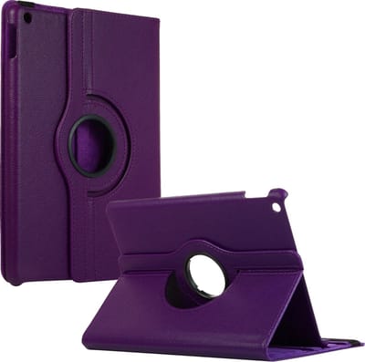 Hoes - Geschikt voor Apple iPad 7 (2019) - 10.2 inch - 7e Generatie - 360 Graden Draaibare Hard Cover Case - Tablet Hoesje Draaibaar - Paars