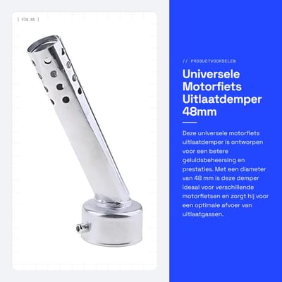 Dailygoods- Motorfiets Uitlaat Universele Verstelbare DB Killer - Uitlaatdemper - Geluid Killer - Ronde Mond - Tuning Buis - 48MM