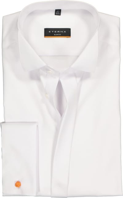 ETERNA slim fit overhemd - dubbele manchet - niet doorschijnend twill heren overhemd - wit - Strijkvrij - Boordmaat: 44 (EU maat: XL)