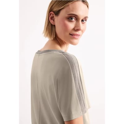 Shirt met hangende schouder en glitter