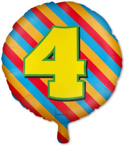 LUQ – Folie Ballon Happy Party 4 Jaar – Veelkleurig Design – Luxe Verjaardag Decor – Feest Versiering – Helium Ready