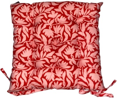 Mica Tuinkussenstoel Kelly Rood 46x46x7 cm – Comfortabel Stoelkussen met Vulling en Touwtjes