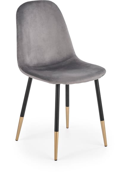 HALMAR K379 Serie - Eetkamerstoel - Ciemny Popiel - Velvet Stof - Metaal Frame