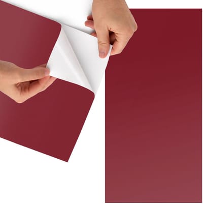 Tulup Meubelfolie - Levendig bordeauxrood Plakfolie Meubels - 65x130 cm - Bordeaux Meubelfolie - Meubel Wrap Folie - Minimalist Meubelfolie - Plakfolie Meubels - Keuken decoratie - Achtergronden en patronen