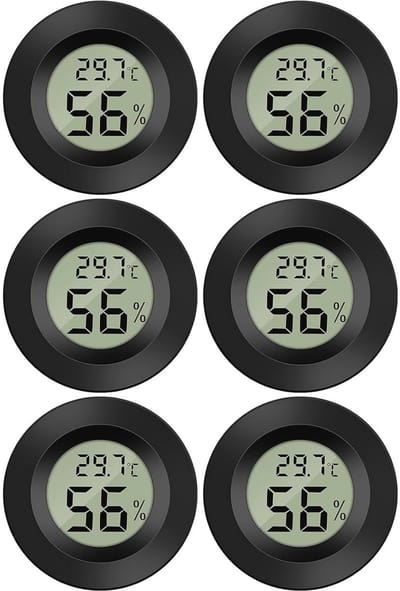 Mini LCD Digitale Thermometer en Hygrometer - Meet Temperatuur en Luchtvochtigheid voor Binnenruimtes -50 °C tot +70 °C (6 Stuks)