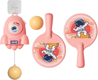 Tafeltennis Trainer Set - Hangende Paddle Trainer - Vaardigheid Oefenen - Zonder Tafel - 18.6 x 11.6 cm - Roze