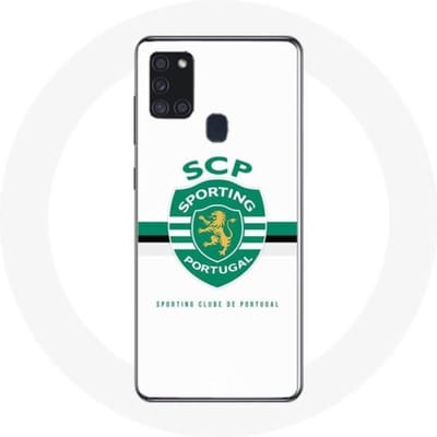 Coque maniacase pour Samsung Galaxy A21S scp sporting portugal fond blanc noir
