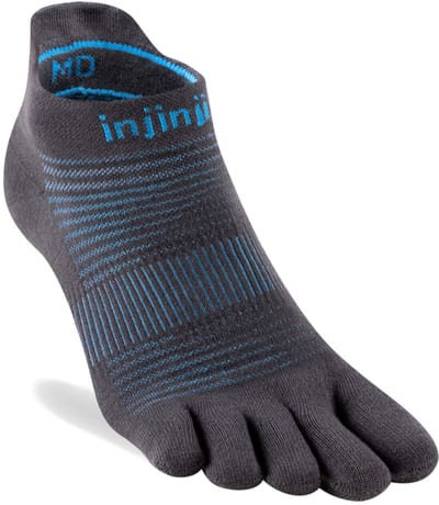 Injinji Run Lightweight No-Show Coolmax - Zwart/Blauw - 37-40