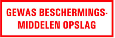 Tekststicker Gewas beschermingsmiddelen opslag 225 x 75 mm