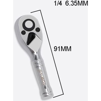 Clé à cliquet mini à douille rapide 72 dents 1/4 3/8 1/2 grande, moyenne et petite, outil de réparation à manche court pour cornes bidirectionnelles white